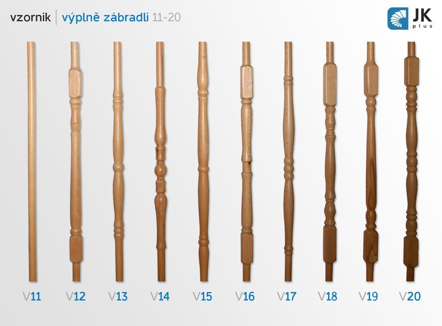 Vzorník dřevěných výplní zábradlí V11 až V20